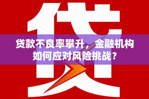 古县贷款不良率攀升，金融机构如何应对风险挑战？
