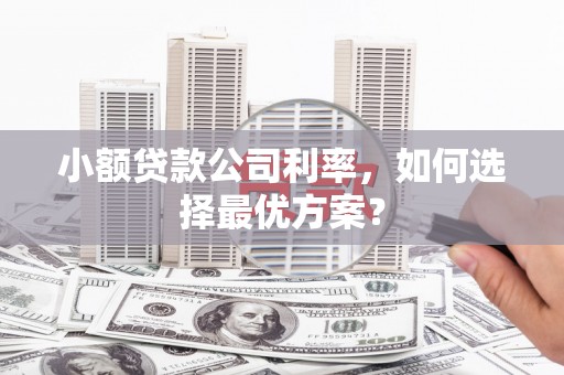 古县小额贷款公司利率，如何选择最优方案？