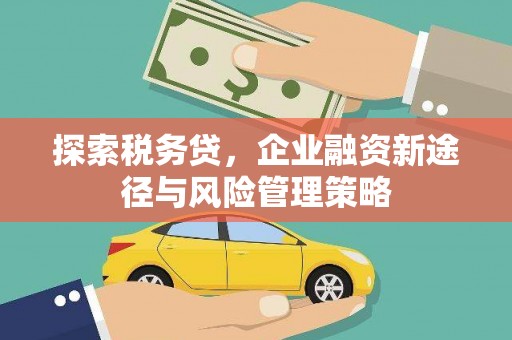 古县探索税务贷，企业融资新途径与风险管理策略