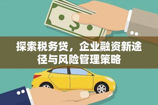 古县探索税务贷，企业融资新途径与风险管理策略