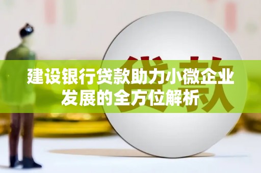 古县建设银行贷款助力小微企业发展的全方位解析